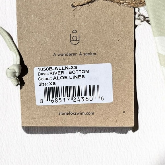 🌻NEW w.tags REVOLVE Stone Fox Swim River Aloe Lines Cheeky Bikini Size XS - Picture 5 of 9